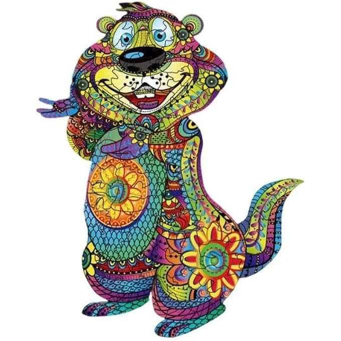 WOODEN JIGSAW PUZZLES, 3D WOODEN ANIMALS SHAPED PUZZLES, BEST GIFT FOR ADULTS AND KIDS DIY PUZZLE PIECE, COLORFUL UNIQUE SHAPED GROUDHOG PUZZLES A5-5.8 X 8.2 IN - Image 4